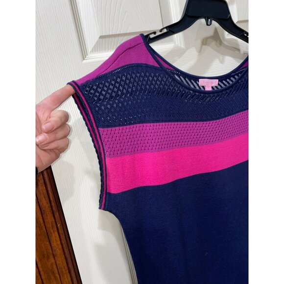 Lilly Pulitzer Kinley Womens Navy & Pink Stripe Knit Dress Size XL - Picture 6 of 7